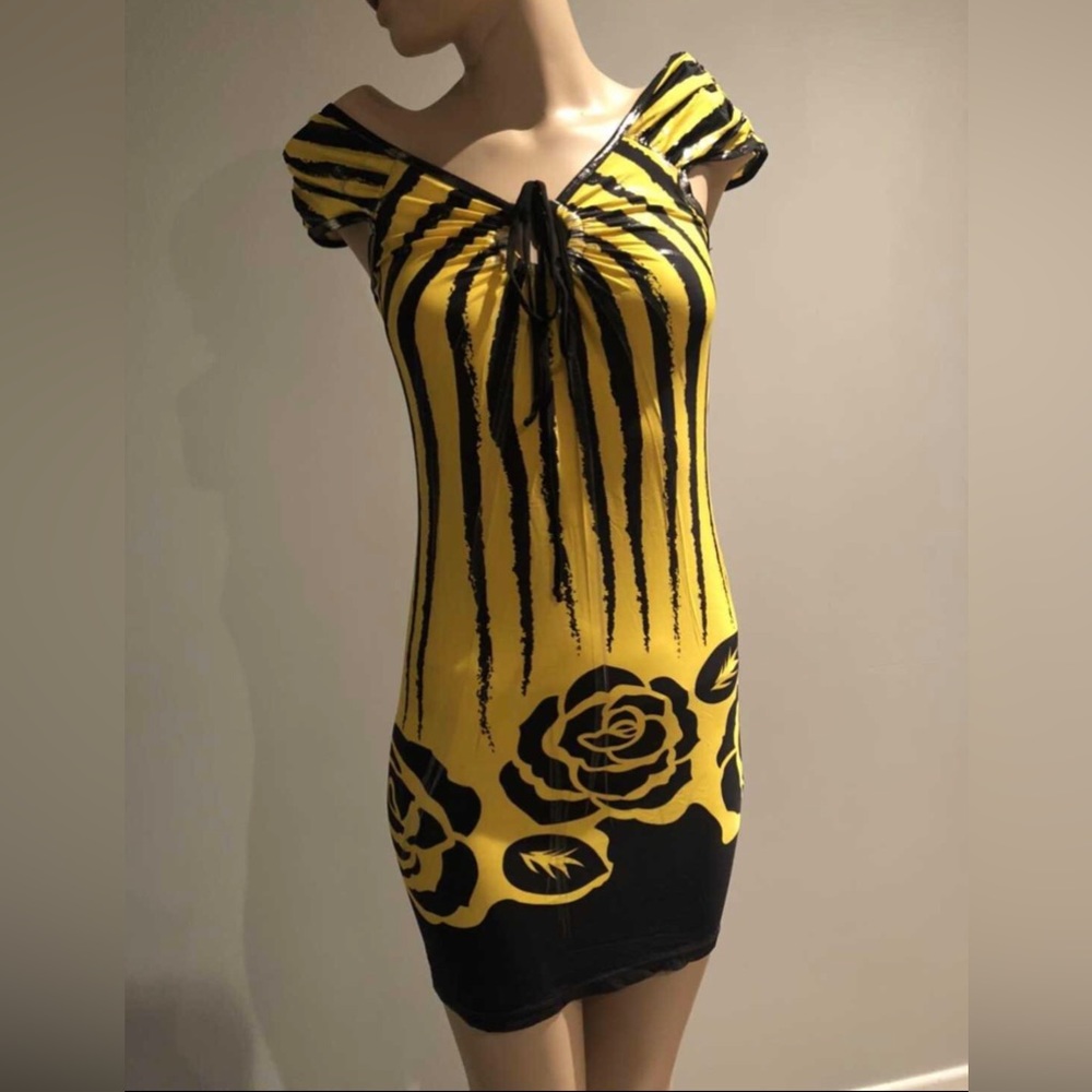 Black & Yellow Mini Dress
